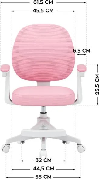 Detská otočná stolička Mark Adler Junior 3.1 Pink