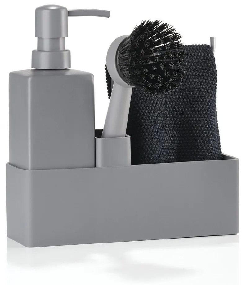 Sivý plastový/silikónový stojan na umývacie prostriedky Singles – Zone