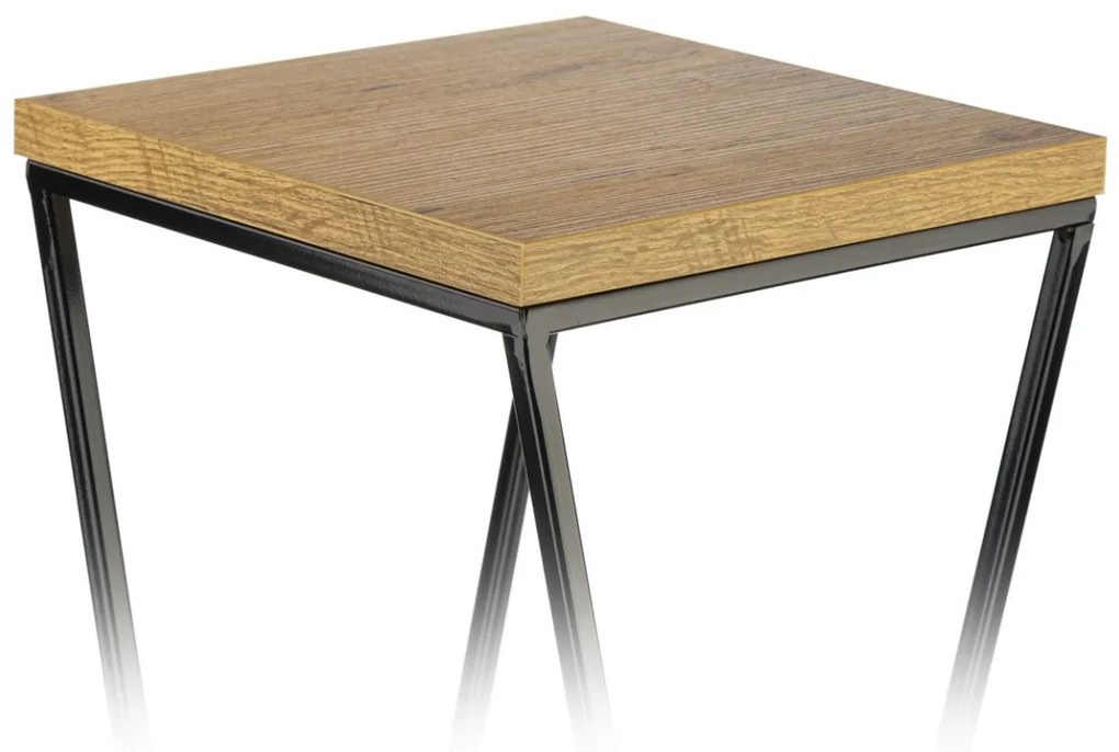 Kvetinový stojan LOFT III 40 cm čierny/dub lancelot