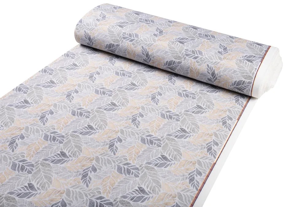 Biante Dekoračný obdĺžnikový obrus PML-057 Mozaika žltosivých listov na sivom 60x100 cm