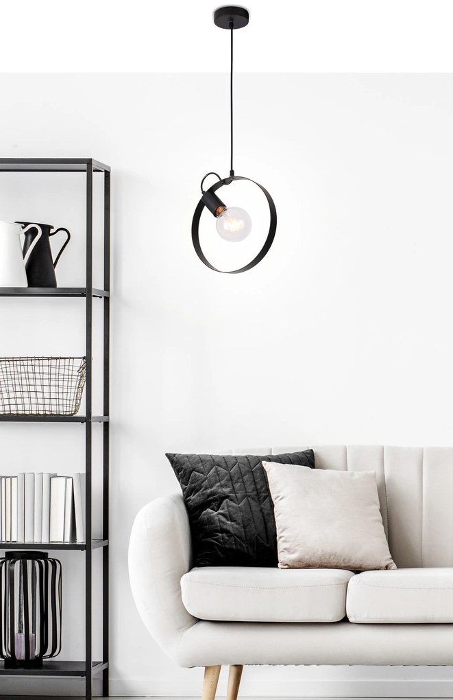 Candellux Čierny závesný luster Nexo Ledea pre žiarovku E27 50101199