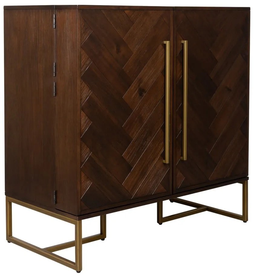 Vinotéka v dekore exotického dreva na 24 fliaš, 100x100 cm Class - Dutchbone