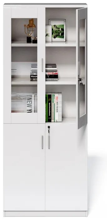 Vysoká kancelárska skriňa Houseland Prime Neo 02 80 cm biela