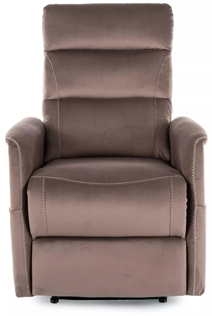 Elektrické polohovací křeslo Solon Velvet s masáží cappuccino