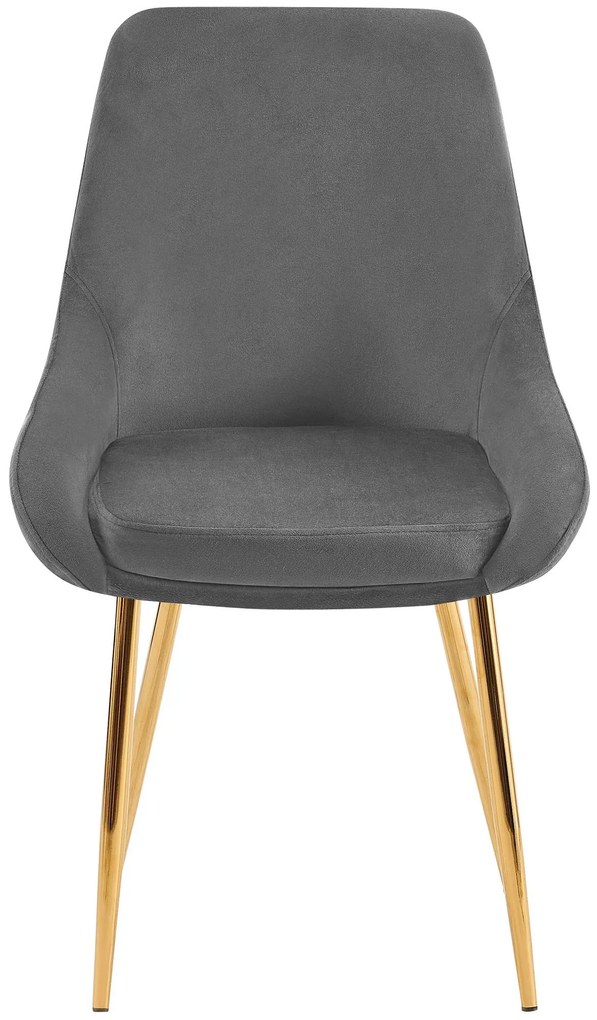 Sada 2 ks jedálenskej stoličky Elmira zamat - tmavosivá