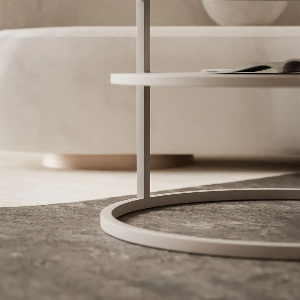 KONFERENČNÝ STOLÍK LEONARDO S POLICOU KAŠMÍR LESKLÝ