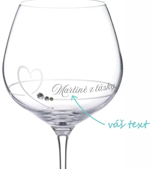 Pieskovaný pohár na Gin tonic Z lásky