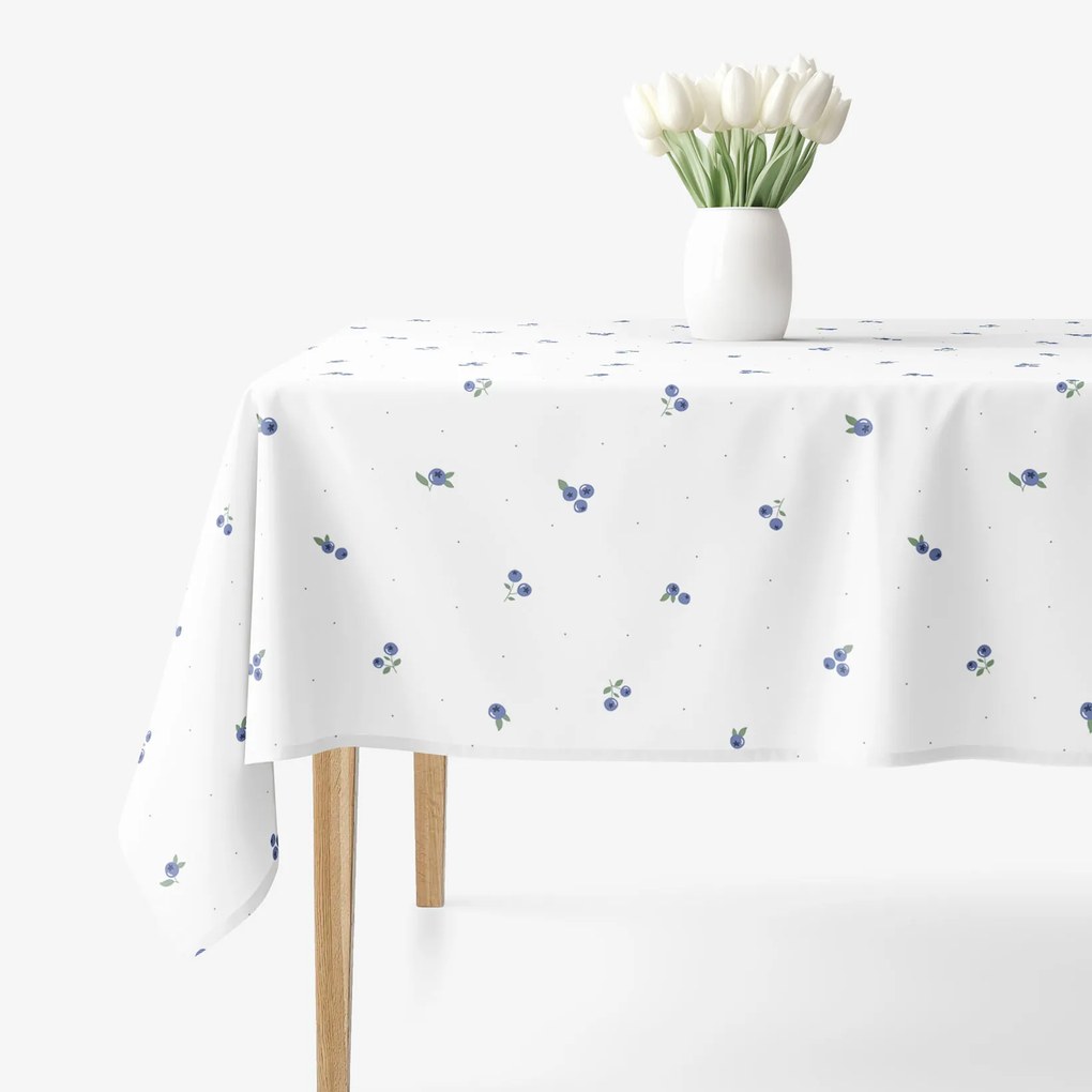 Goldea hranatý obrus 100% bavlnené plátno - čučoriedky 120 x 120 cm