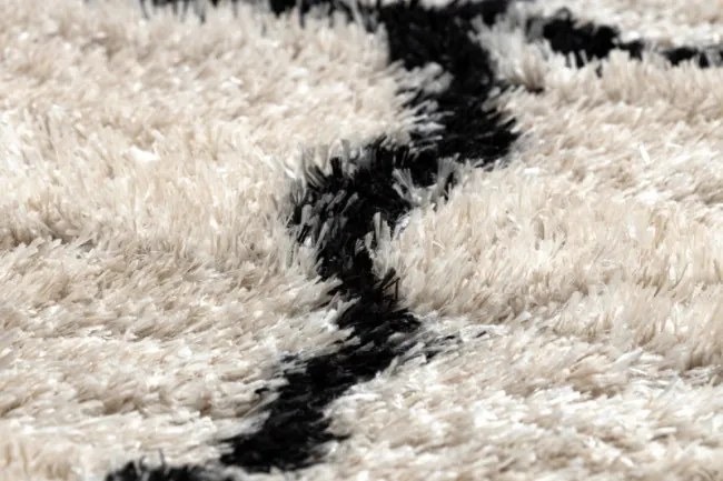 Koberec FLUFFY 2373 shaggy kratka, trellis - krém / antracit