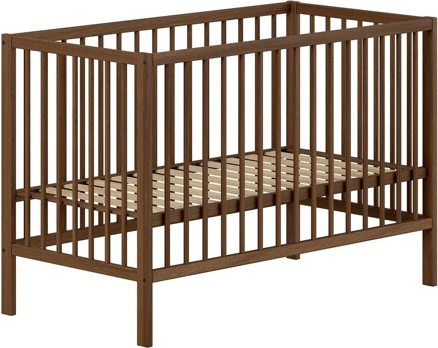 Hnedá postieľka z bukového dreva s nastaviteľnou výškou 60x120 cm Dino – Vipack