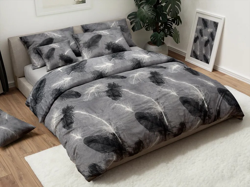 AKCIA Mikroplyšové obliečky VELSOFT sivé II. akosť Rozmer obliečky: 70 x 90 cm | 140 x 200 cm