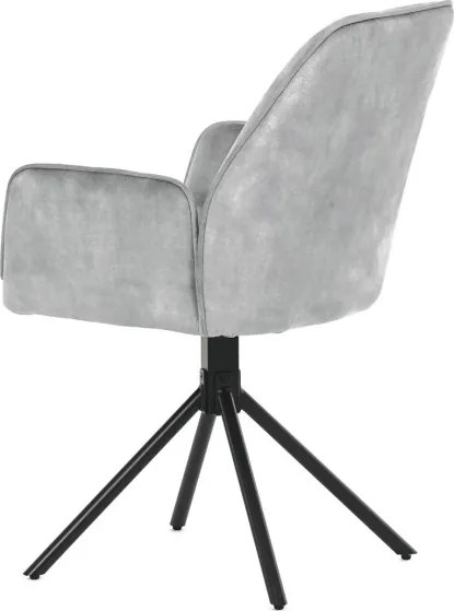 Jedálenská stolička zamatová, sivá HC-511 SIL4