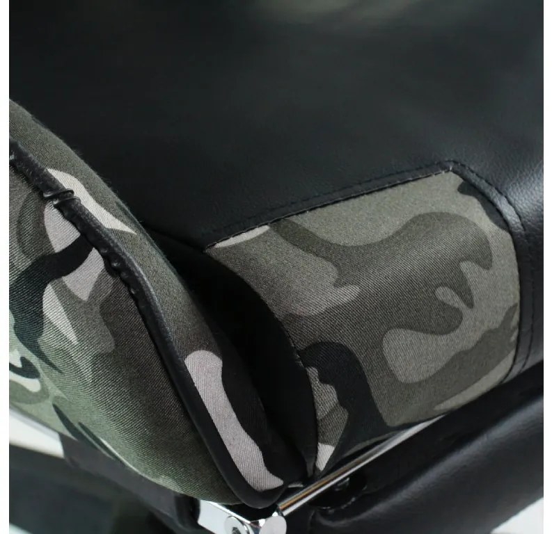 JAKS PREMIUM HERNÉ KRESLO POLOHOVATEĽNÉ EKO - KOŽA ARMY + MASÁŽNY VANKÚŠ