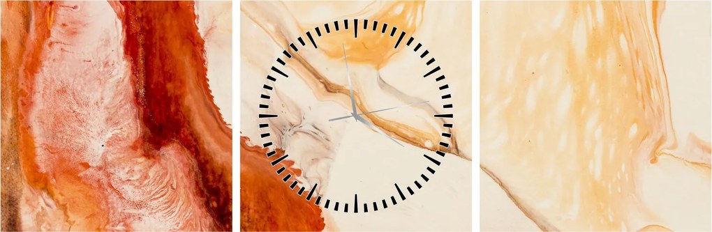 Obraz - Abstraktná maľba (s hodinami) (90x30 cm)