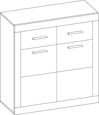 Komoda Stone 82 cm, betón/biela