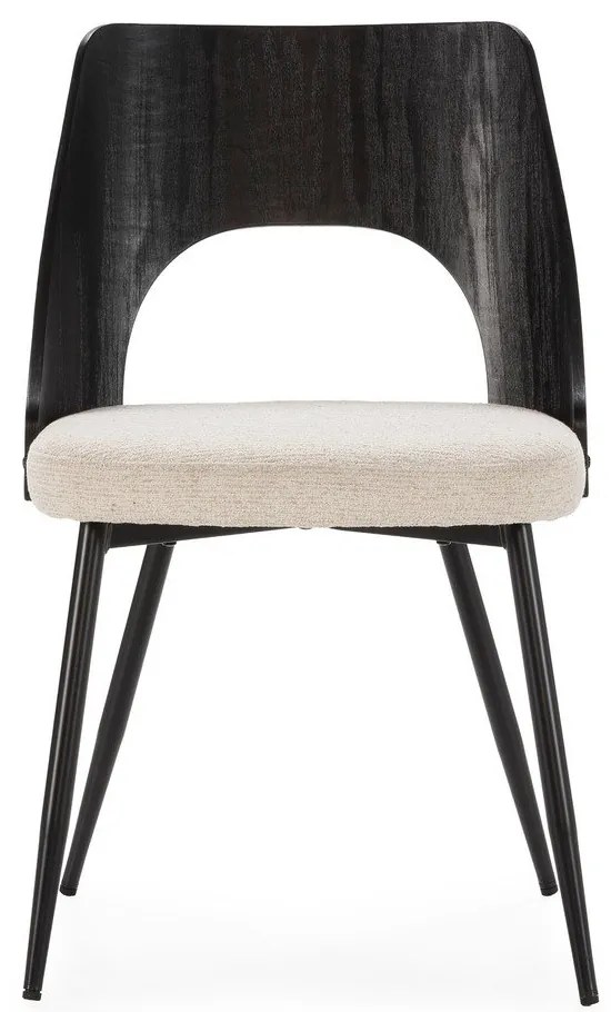 Čierne/krémovobiele čalúnené jedálenské stoličky v súprave 2 ks Gilda – MOME