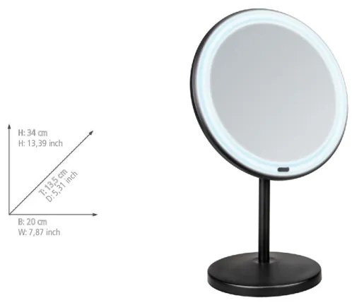 WENKO 25523100 - Zrkadlo ONNO 20x34 cm čierne