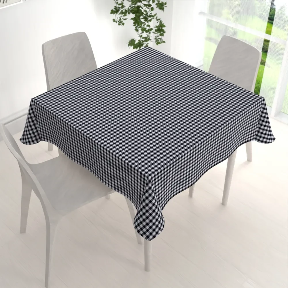 Biante Bavlnený štvorcový obrus Olivia OL-015 Čierno-biela kocka malá 110x110 cm
