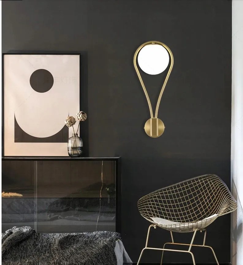 Toolight - sklenená nástenná lampa G9 APP603-1W, zlatá, OSW-08996