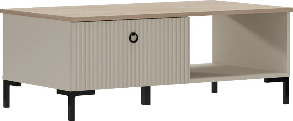 Konferenčný stolík, sivohnedá Taupe/dub silverjack, DOMCA 1S