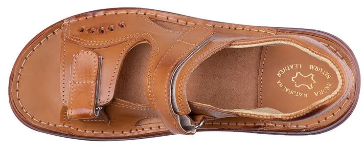 Pánske kožené sandále na suchý zips veľ. 41