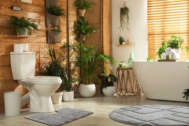 Kúpeľňový koberček SUPREME LINES línie, sivý kruh