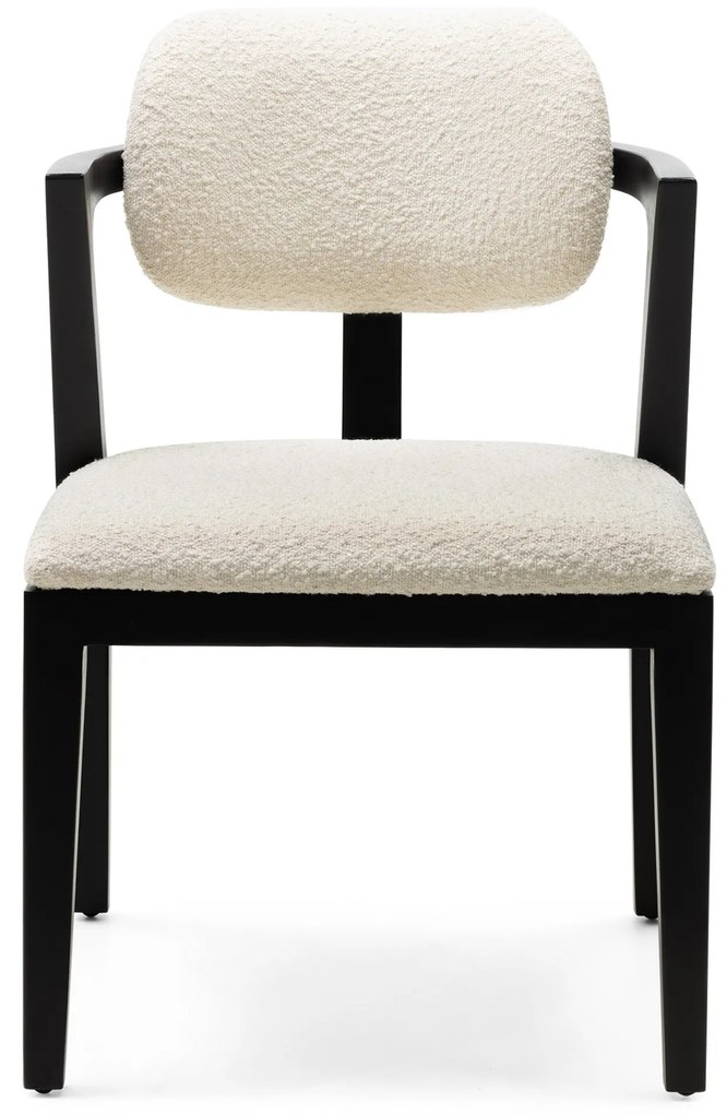 Designová jídelní židle Apulia z masivu boucle krémová