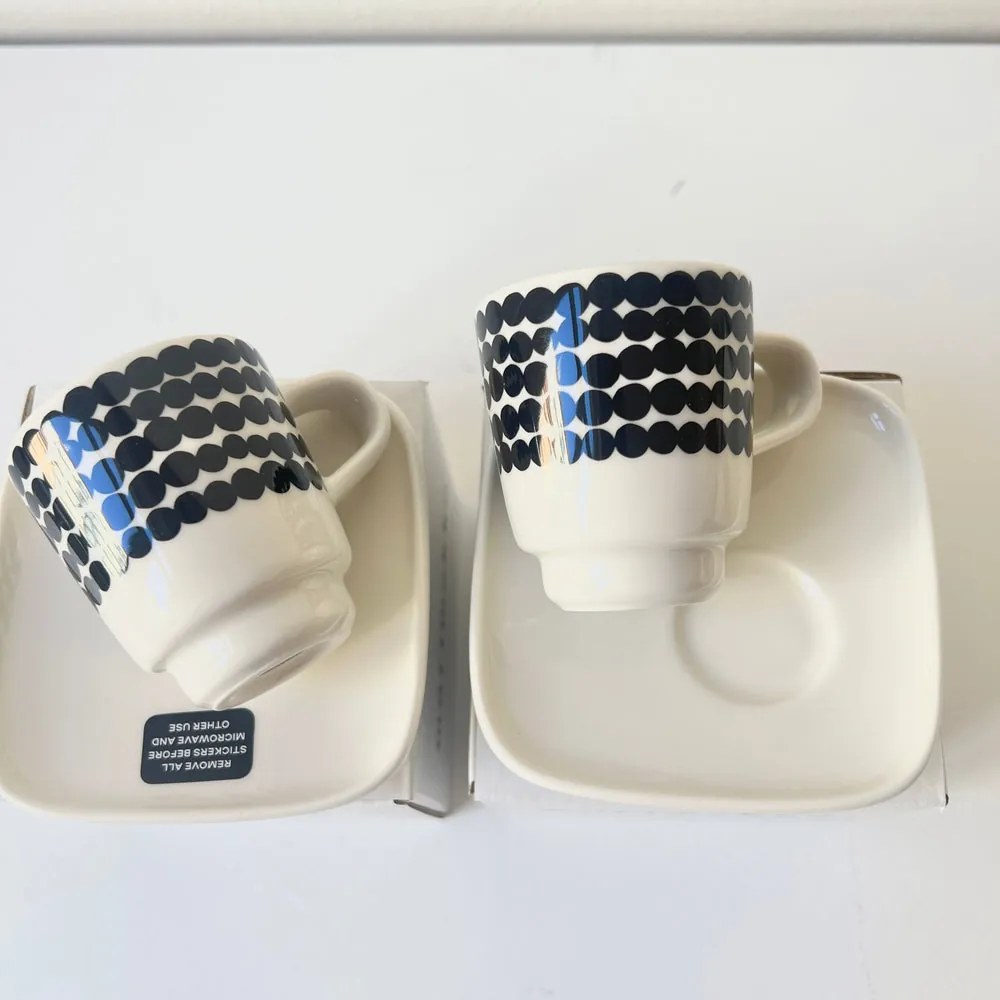 Marimekko Espresso šálka s tanierikom Oiva Siirtolapuutarha 50ml
