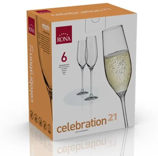 Rona Poháre na sekt CELEBRATION 210 ml, 6 ks