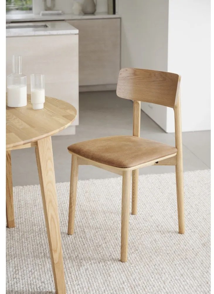 Jedálenská stolička z imitácie kože v koňakovohnedo-prírodnej farbe v súprave 2 ks Wolcott – Rowico