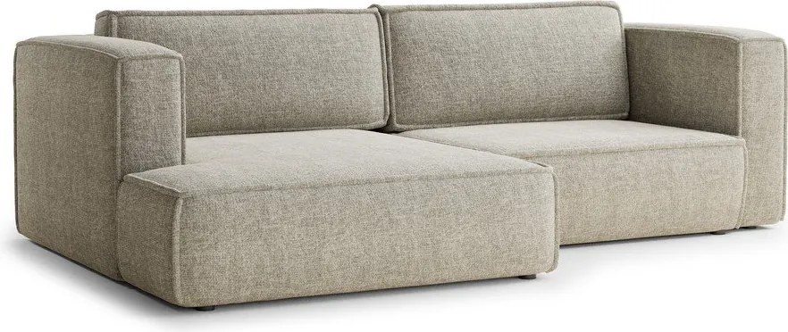 Béžová ženilková rozkladacia/s úložným priestorom rohová pohovka (ľavý roh/s leňoškou) Velto – Maison de Rêve