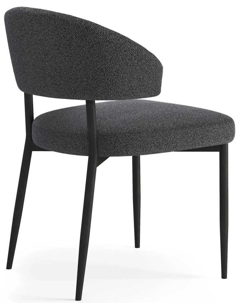 IRIS Antracit [Tmavosivá] (tkanina Basel 19) – MODERNÁ ČALÚNENÁ STOLIČKA DO OBÝVAČKY/JEDÁLNE BOHO