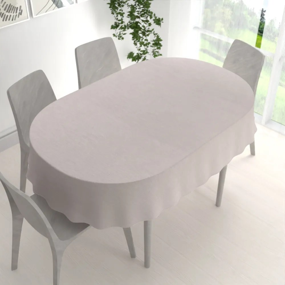 Biante Teflónový oválny obrus TF-066 Béžový režný 60x100 cm