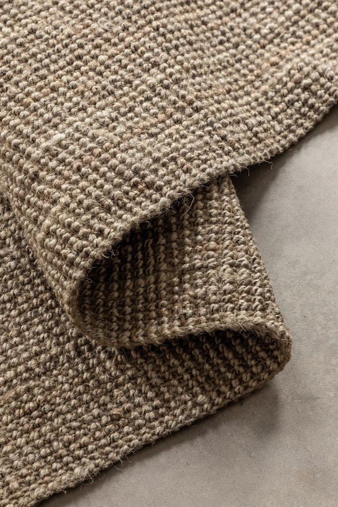 Hanse Home, Koberec behúň Bouclé Jute 105975 Grey Brown, 80x200, hnedá, chodba / predsieň