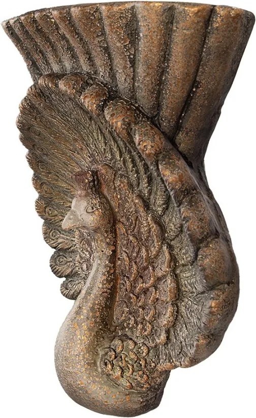 Planter 36x12x39 Cm Brown Ceramic Material Peacock - 36*12*39 cm
