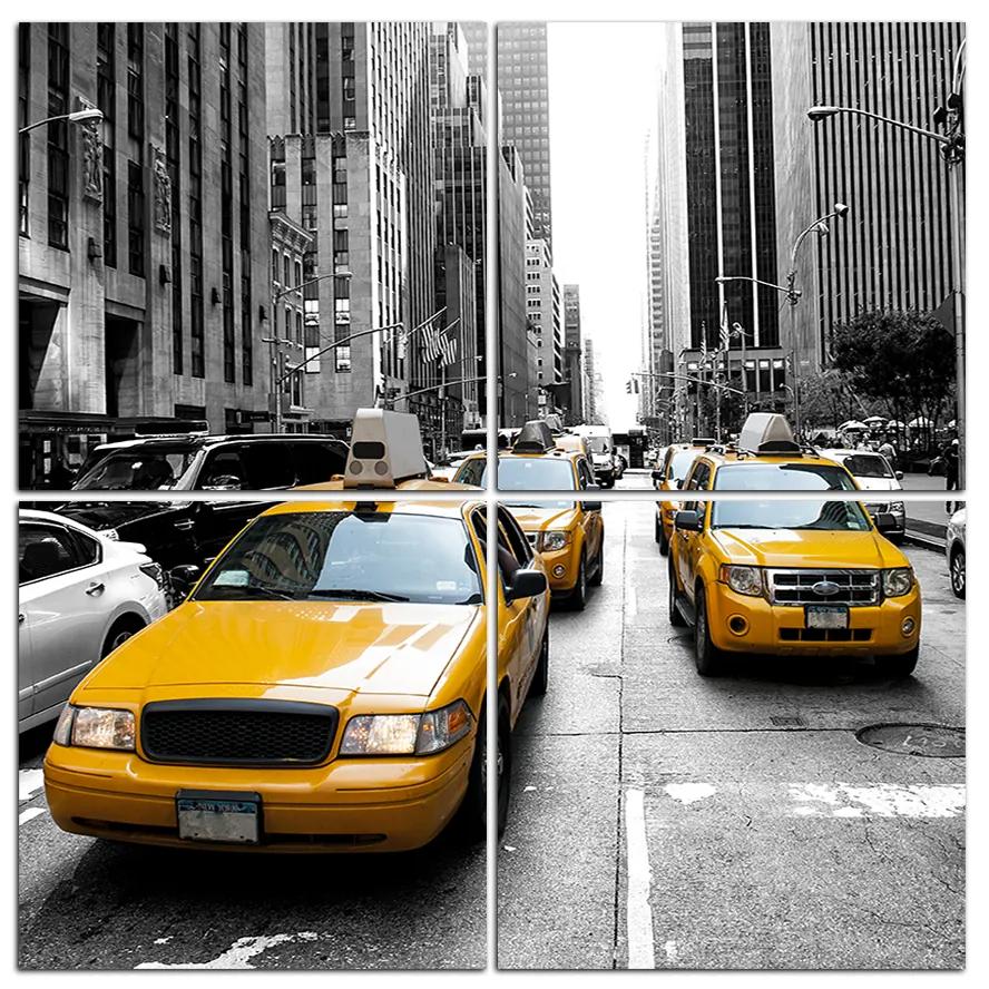 Obraz na plátne - Taxi z New Yorku - štvorec 3927D (100x100 cm)