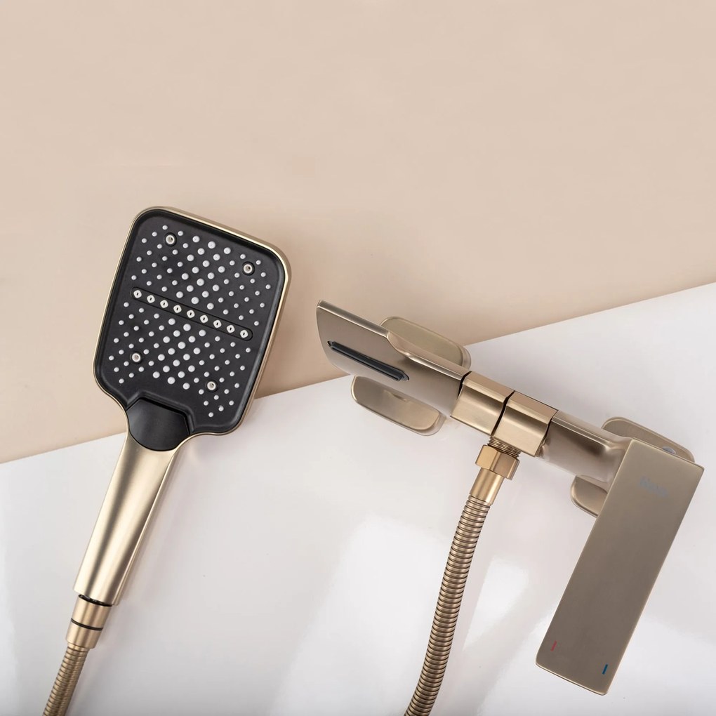 Rea Joe, vaňová batéria s ručnou sprchovou súpravou, zlatá matná, REA-B8992