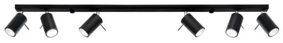 Sollux SL.0334 - Bodové svietidlo RING 6L 6xGU10/10W/230V čierna