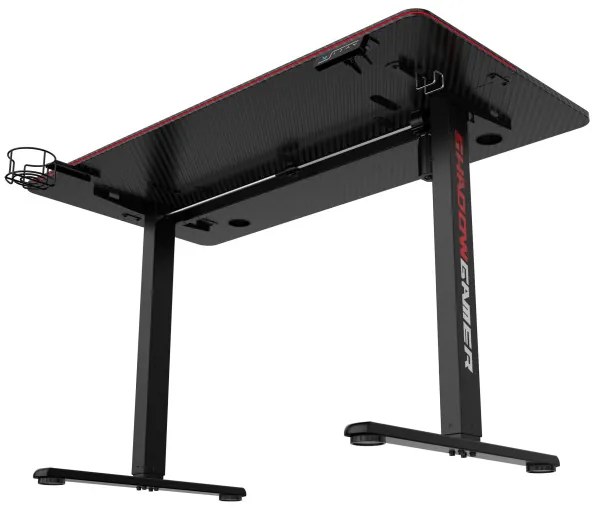 Herný stôl s LED osvetlením SHADOW GAMER 2.0 elektrický, čierny