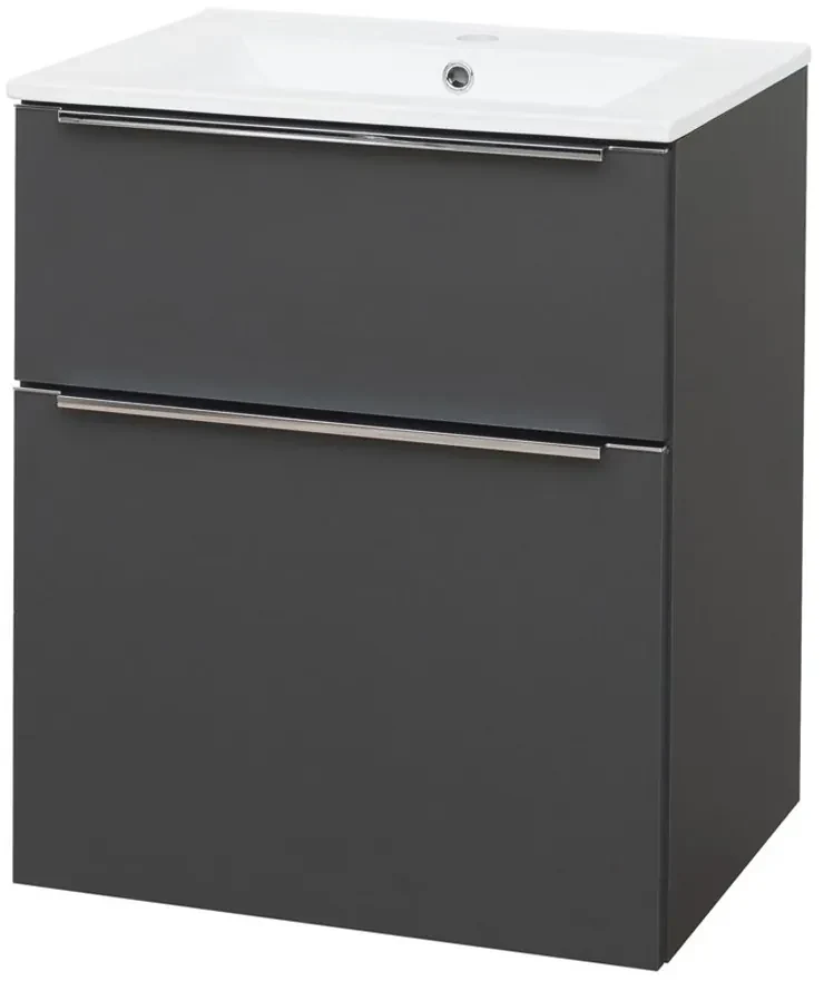 Mereo Mereo, Mailo, kúpeľňová skrinka s keramickým umývadlom 61 cm, chrómové madlo, MER-CN530