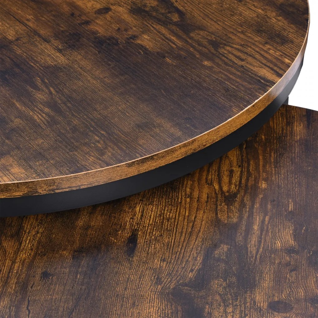 Sada stolov GALEN hnedá/čierna