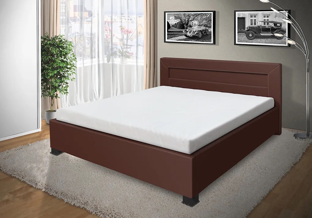 Nabytekmorava Luxusná posteľ Mia 160x200 cm Farba: eko čierná, úložný priestor: ano