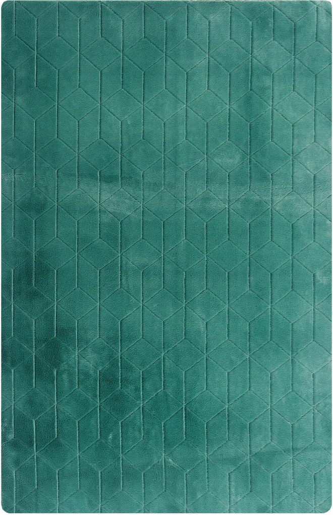 Zelený koberec s 3D reliéfom Rabbit – obdĺžnikový dizajn Rozmer: 140x200 cm
