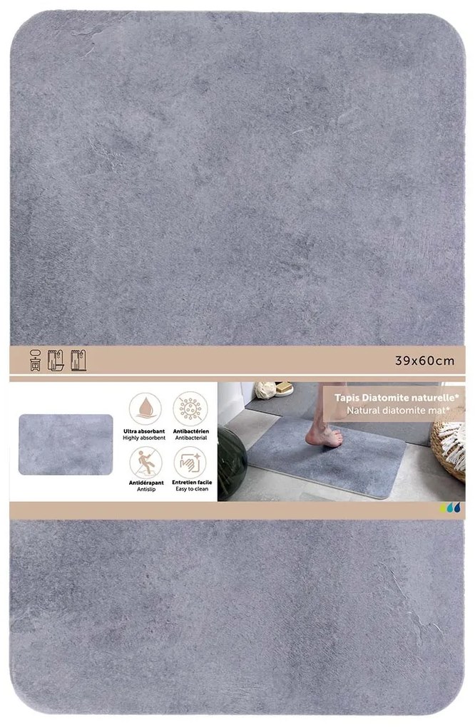 TENDANCE Predložka do kúpeľne Sofer Grey, 39x60 cm, sivá