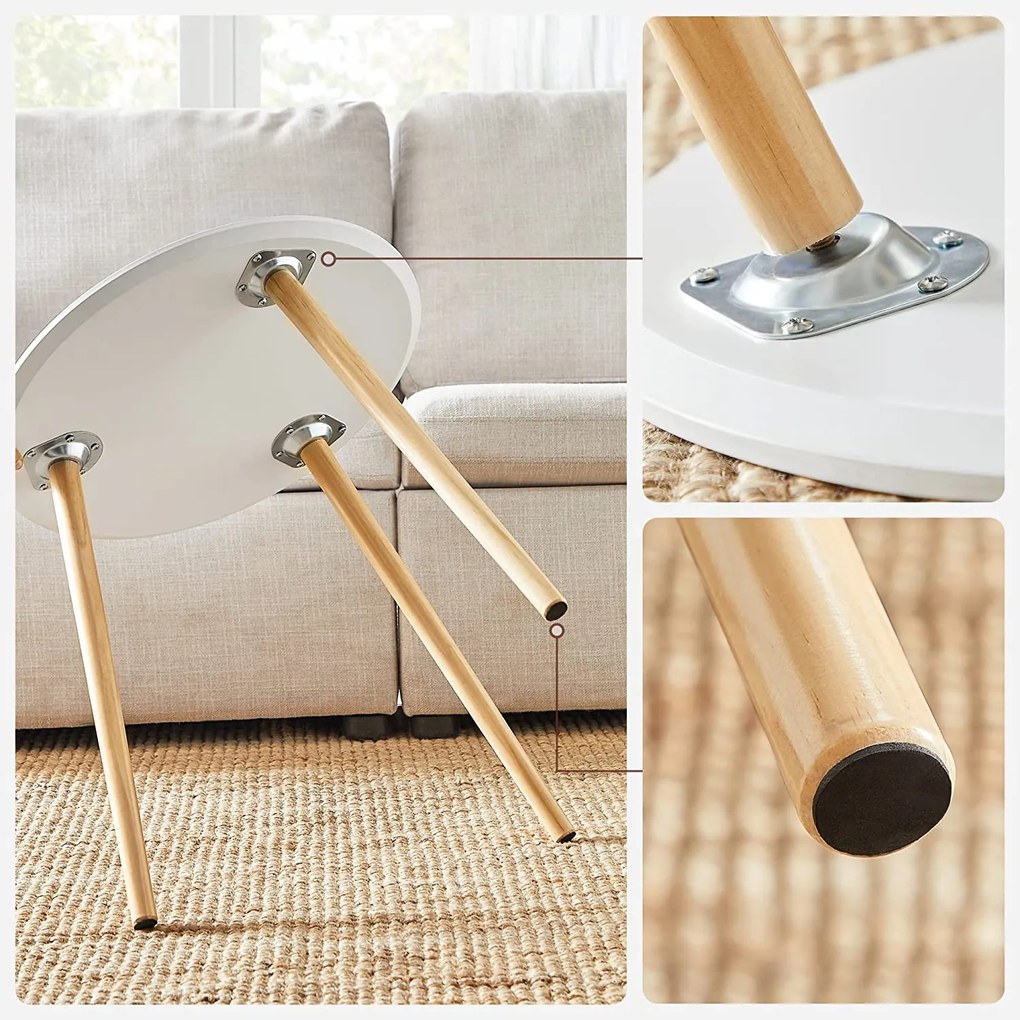 Príručné stolíky sada 2 ks, škandinávsky štýl, biele