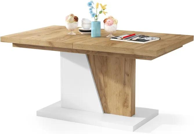 NOIR dub craft zlatý / biela, rozkladací, konferenčný stôl, stolík