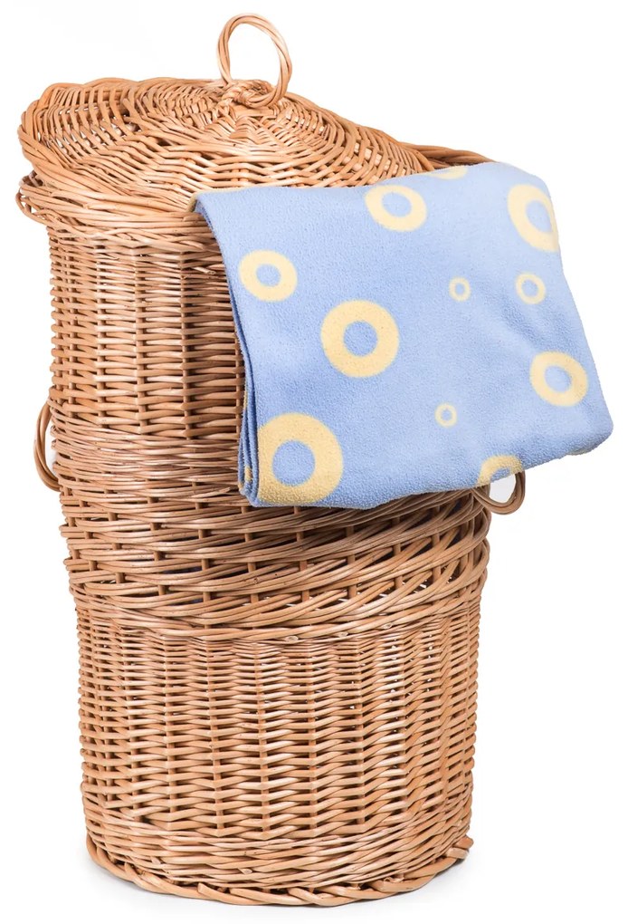 Kôš na bielizeň prútený okrúhly Lino III.priemer 50 x v. 70(cm)