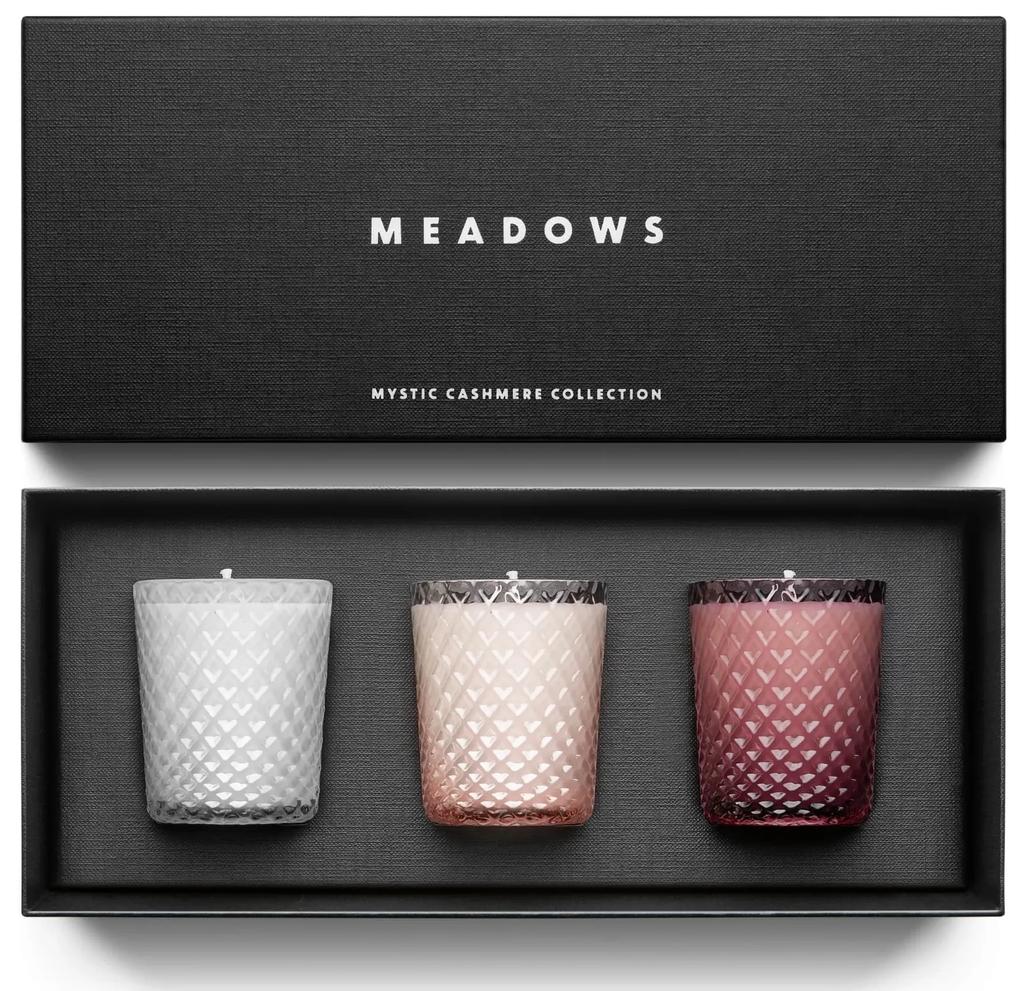 MEADOWS Darčeková kolekcia sviečok Meadows - Mystic Cashmere 3 x 80 g