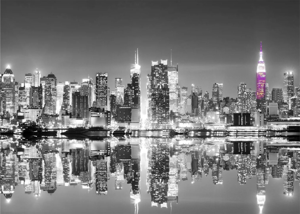 Obrázok - New York a fialový mrakodrap (70x50 cm)