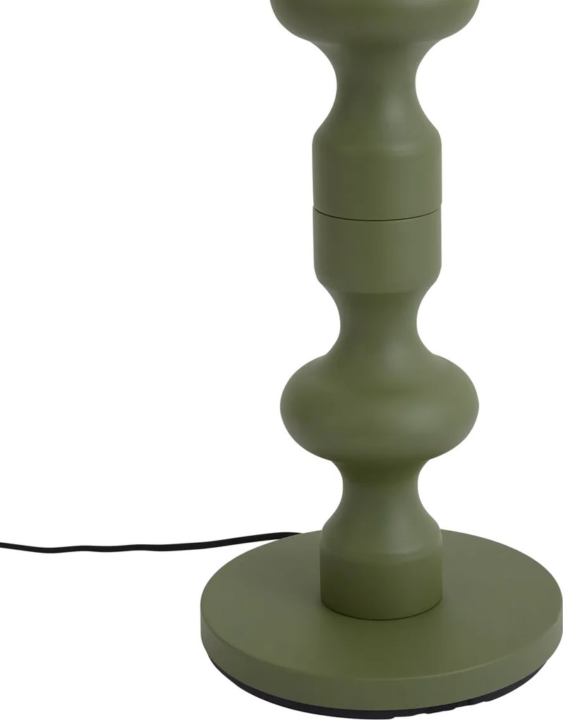 Retro stojaca lampa zelená s látkovým tienidlom 160cm - Captain